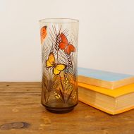 /GoodLuckFox Vintage Mid-Century Libbey Butterflies and Wheat Juice Glass