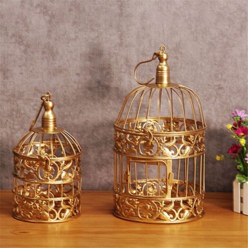  Gooday 12 Pcs/set Golden Cake Stands and Pastry Trays,Metal Birdcage Cupcake Dessert Pedestal/Display/Plate/Stands and Trays with Crystals and Beads,Party Birthday Party Wedding Decoratio