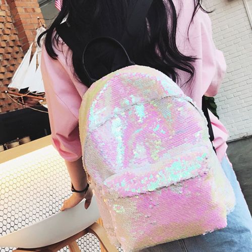 Goodbag Boutique Women Fashion Reversible Sequin Backpack Girls Magic Mermaid Backpack Sparkly Glitter School Bag, Multiple Colors