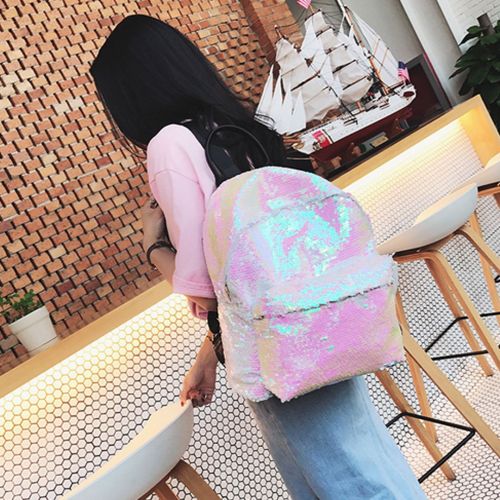  Goodbag Boutique Women Fashion Reversible Sequin Backpack Girls Magic Mermaid Backpack Sparkly Glitter School Bag, Multiple Colors