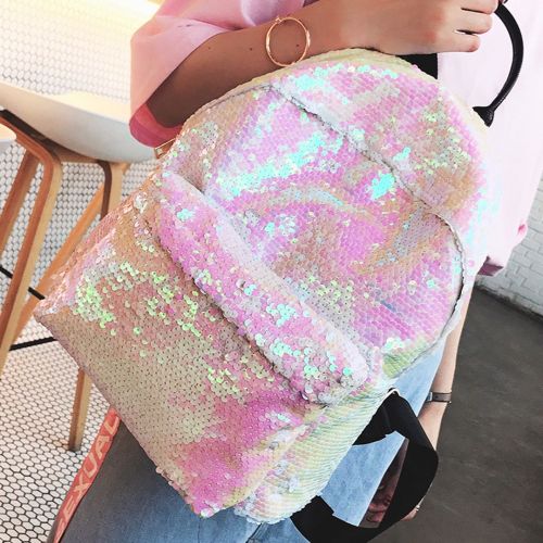  Goodbag Boutique Women Fashion Reversible Sequin Backpack Girls Magic Mermaid Backpack Sparkly Glitter School Bag, Multiple Colors