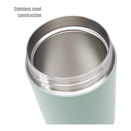  Goodful Vacuum Sealed Insulated Food Jar with Handle Lid, Stainless Steel Thermos, Lunch Container, 16 Oz, Sage