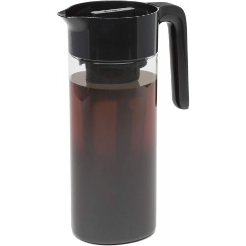  Goodful Airtight Cold Brew Iced Coffee Maker, Shatterproof Durable Tritan Plastic Construction, Leak-Proof Lid, Large Capacity with Premium Stainless Steel, 2.25 Qt, Black