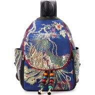 Goodhan Vintage Phoenix Sequins Embroideried Women Backpack Daypack Travel Shoulder Bag