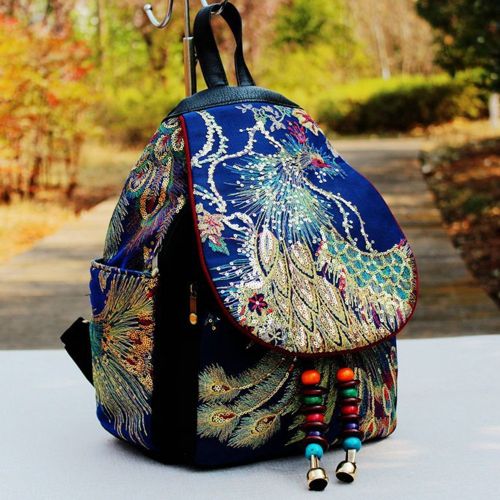  Goodhan Vintage Phoenix Sequins Embroideried Women Backpack Daypack Travel Shoulder Bag