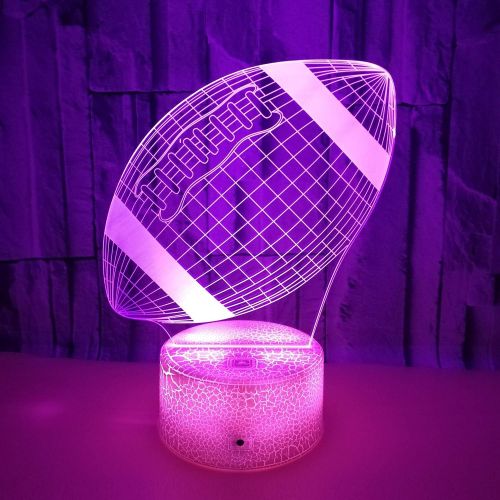  [아마존 핫딜] Goodking 3D LED Illusion Lamp, Football Night Lights for Kids 7 Colors Changing Nightlight with USB Powered, Touch & Remote Control Best Birthday for Boys Girls Kids Baby