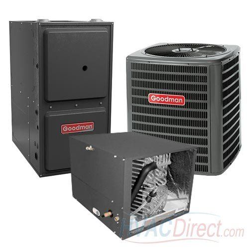  Goodman GOODMAN AIR CONDITIONER 4 TON 16 SEER 96% AFUE 120,000 BTU GOODMAN GAS FURNACE SYSTEM - HORIZONTAL GSX160481  CHPF4860D6  GMEC961205DN