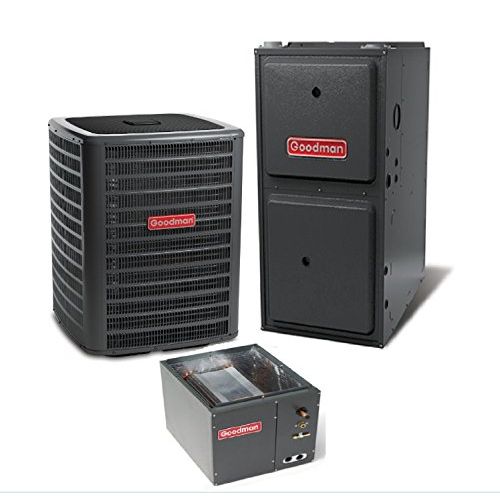  2.5 Ton Goodman 14 SEER R410A 96% AFUE 60,000 BTU Vertical Gas Furnace Split System