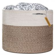 Goodpick Large Cotton Rope Basket 15.8x15.8x13.8-Baby Laundry Basket Woven Blanket Basket Nursery Bin