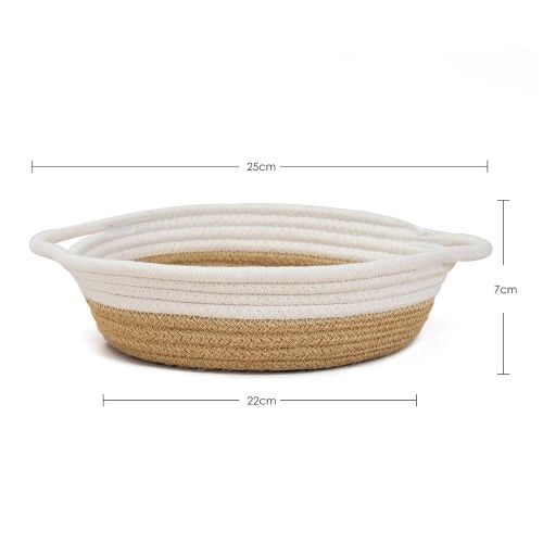  Goodpick 2pack Cotton Rope Basket - Woven Storage Basket - 9.8 x 8.7 x 2.8 Small Rope Baskets for Kids Home Decor Toy Basket Organizer - Desk Basket Containers for Jewellery, Keys