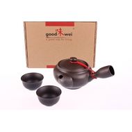 Goodwei Yixing Teekanne mit zwei Teeschalen aus Zisha-Ton, 230ml
