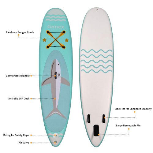  Goody Gonex Inflatable Stand Up Paddle Board 6 Thick, Durable & Lightweight, with SUP Accessories & Carry Backpack, for Water Sports Surfing, Yoga, Pilates.