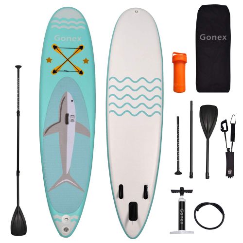  Goody Gonex Inflatable Stand Up Paddle Board 6 Thick, Durable & Lightweight, with SUP Accessories & Carry Backpack, for Water Sports Surfing, Yoga, Pilates.