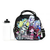 GoodyPlus Monster High Lunch Box Carry Bag with Shoulder Strap and Water Bottle (PINK)
