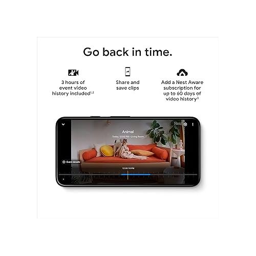 구글 Google Nest Security Cam (Wired) - 2nd Generation - Fog, 1080p, Motion Only