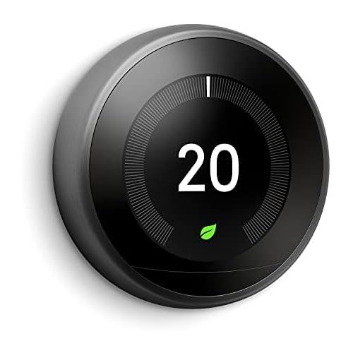 구글 Google, T3016US, Nest Learning Thermostat, 3rd Gen, Smart Thermostat, Black, Works With Alexa