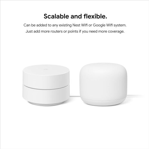 구글 [아마존베스트]Google Nest WiFi Router (2nd Generation)  4x4 AC2200 Mesh Wi-Fi Router with 2200 Sq Ft Coverage