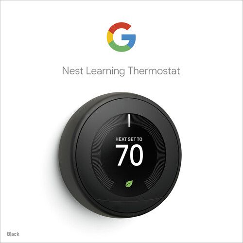  Google Nest Learning Thermostat (3rd Generation, Mirror Black)