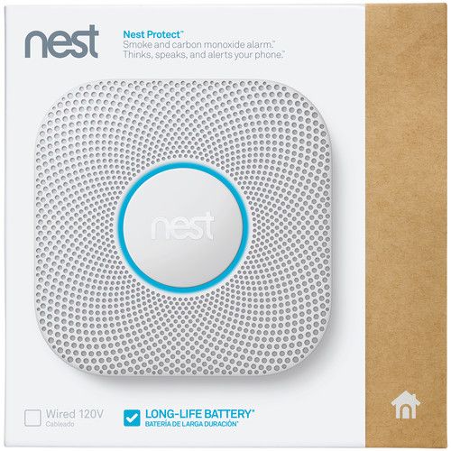  Google Nest Protect Battery-Powered Smoke and Carbon Monoxide Alarm (White, 2nd Generation)
