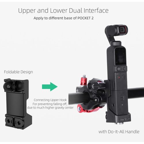  GoolRC Dual Hook Adapter Stabilizer with 1/4 Scew Compatible with DJI Pocket 2 Handheld Gimbal Camera