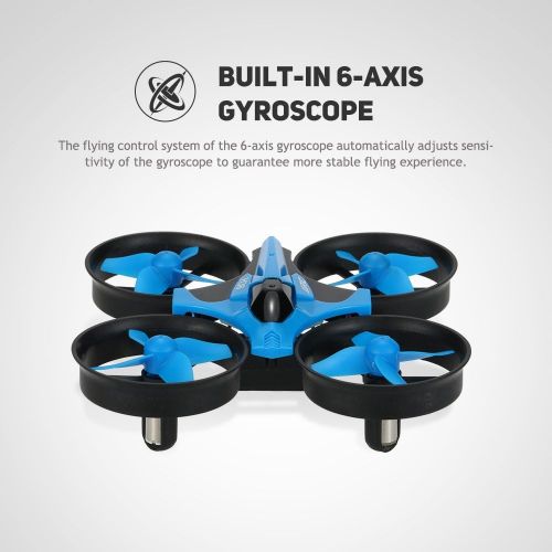  GoolRC Mini Drone with 3D Flips, Headless Mode, One Key Return, Full Protectors, H/L Speed, Anti Crush UFO RC Quadcopter (Blue)