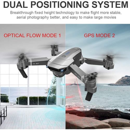  GoolRC SG907 GPS Drone, 5G WiFi FPV Foldable Drone with 4K HD Front Camera and 720P Optical Flow Positioning Camera, Follow Me, Gesture Photos/Video RC Quadcopter with 2 Batteries