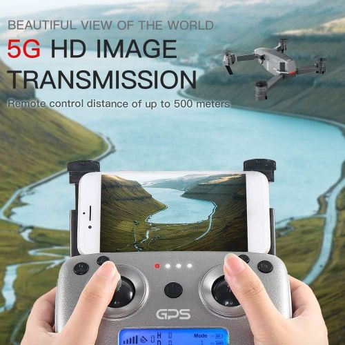  GoolRC SG907 GPS Drone, 5G WiFi FPV Foldable Drone with 4K HD Front Camera and 720P Optical Flow Positioning Camera, Follow Me, Gesture Photos/Video RC Quadcopter with 2 Batteries