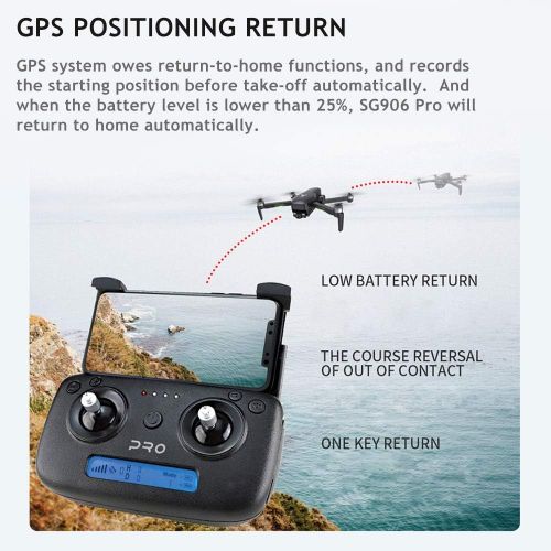  GoolRC SG906 PRO GPS Drone, 5G WiFi FPV RC Drone with 4K HD Camera, 2-Axis Gimbal, Brushless Motor, Foldable RC Quadcopter with Follow Me, Optical Flow Positioning, Carrying Bag an