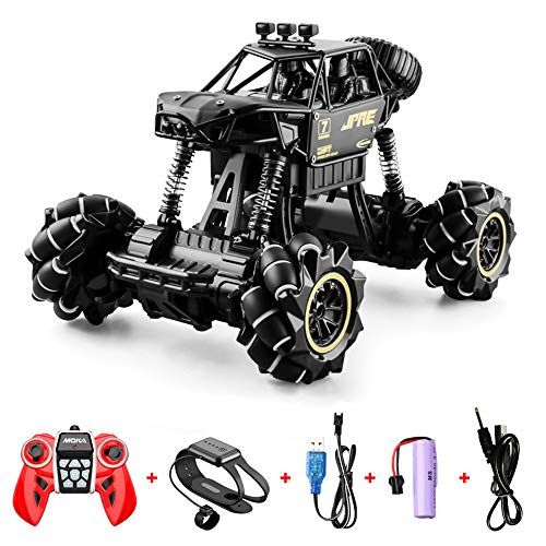  GoolRC 616A RC Stunt Car, 1/16 Scale 4WD 2.4GHz Remote Control Car, All Terrain Off-Road Rock Crawler Truck with Watch Gesture Sensing, 30KM/H High Speed Drift Racing RC Car for Ki