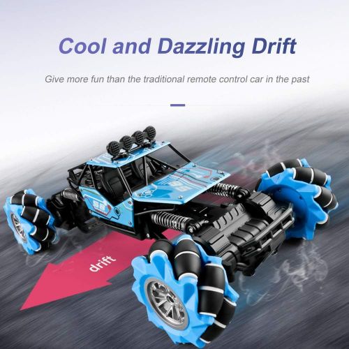  GoolRC 616A RC Stunt Car, 1/16 Scale 4WD 2.4GHz Remote Control Car, All Terrain Off-Road Rock Crawler Truck with Watch Gesture Sensing, 30KM/H High Speed Drift Racing RC Car for Ki