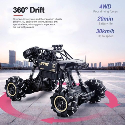  GoolRC 616A RC Stunt Car, 1/16 Scale 4WD 2.4GHz Remote Control Car, All Terrain Off-Road Rock Crawler Truck with Watch Gesture Sensing, 30KM/H High Speed Drift Racing RC Car for Ki
