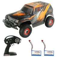 GoolRC FY02-01 RC Cars, 1:12 Scale Remote Control Car, 4WD 35KM/H High Speed Brushed Motor RC Truck, 2.4GHz All Terrains Off-Road Electric Toy Vehicle with 2 Batteries for Kids and
