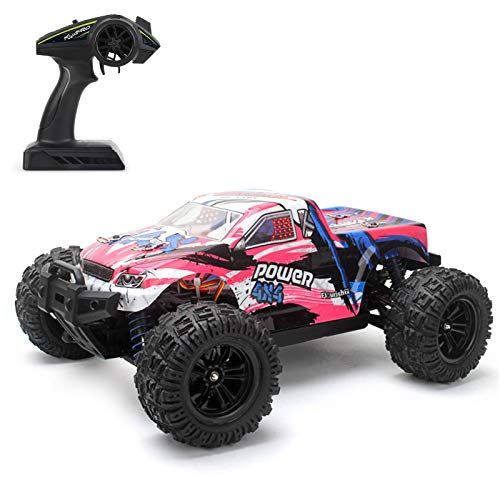  GoolRC Remote Control Car, KY-2819A 1:18 Scale RC Car, 4WD 2.4GHz Off Road Monster RC Truck, 35KM/H High Speed All Terrain Crawler for Kids and Adults (Pink)