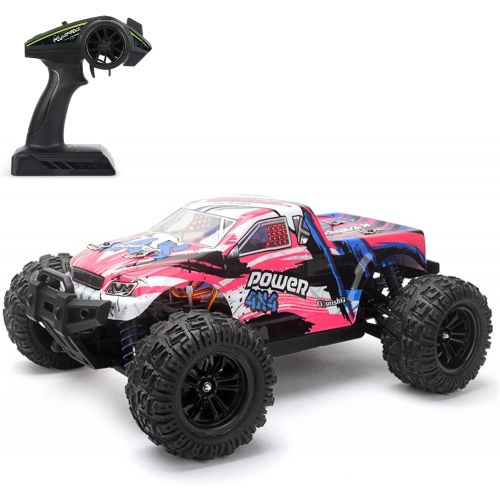  GoolRC Remote Control Car, KY-2819A 1:18 Scale RC Car, 4WD 2.4GHz Off Road Monster RC Truck, 35KM/H High Speed All Terrain Crawler for Kids and Adults (Pink)