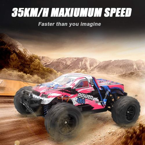  GoolRC Remote Control Car, KY-2819A 1:18 Scale RC Car, 4WD 2.4GHz Off Road Monster RC Truck, 35KM/H High Speed All Terrain Crawler for Kids and Adults (Pink)