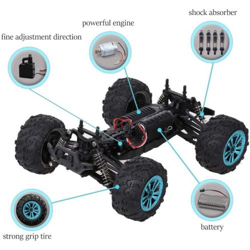  GoolRC RC Car 1:14 Scale 2.4Ghz Remote Control Car, 4WD 36KM/H High Speed Off Road Monster Trucks, Alloy Shell Electronic Vehicle All Terrain Racing Climbing Car with 3 Batteries f