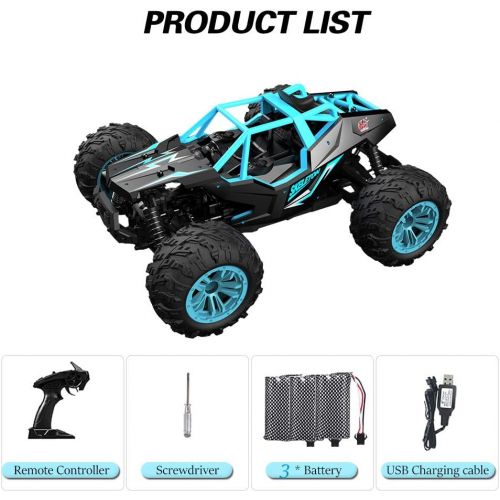  GoolRC RC Car 1:14 Scale 2.4Ghz Remote Control Car, 4WD 36KM/H High Speed Off Road Monster Trucks, Alloy Shell Electronic Vehicle All Terrain Racing Climbing Car with 3 Batteries f