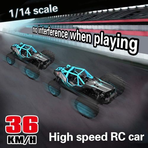  GoolRC RC Car 1:14 Scale 2.4Ghz Remote Control Car, 4WD 36KM/H High Speed Off Road Monster Trucks, Alloy Shell Electronic Vehicle All Terrain Racing Climbing Car with 3 Batteries f