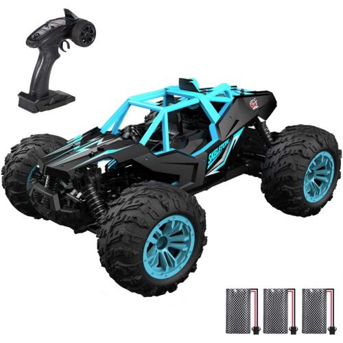  GoolRC RC Car 1:14 Scale 2.4Ghz Remote Control Car, 4WD 36KM/H High Speed Off Road Monster Trucks, Alloy Shell Electronic Vehicle All Terrain Racing Climbing Car with 3 Batteries f