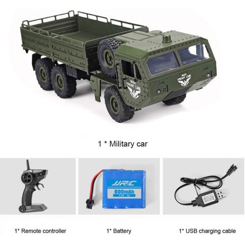  GoolRC Q75 RC Military Truck, 6WD 2.4GHz Remote Control Army Car Off-Road Truck for Adults Kids (Army Green)