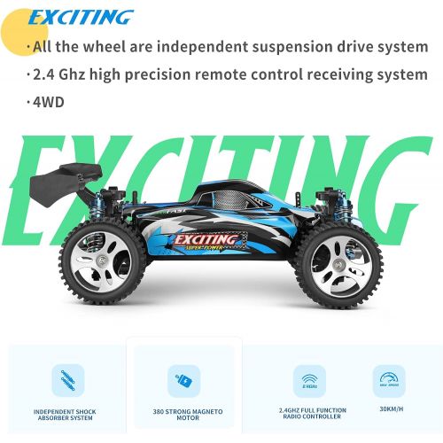  GoolRC WLtoys 184011 RC Car, 1:18 Scale Remote Control Car, 4WD 30KM/H High Speed Racing Car, 2.4GHz All Terrain Off Road RC Truck for Kids and Adults