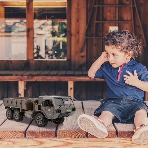  GoolRC Fayee RC Military Truck, 1/12 6WD 2.4GHz Army Truck Off-Road Car RTR Car Gift for Adults Kids Boys