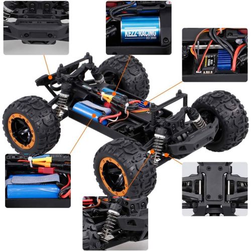  GoolRC 16889A RC Car, 1:16 Scale Remote Control Car, 4WD 45KM/H High Speed RC Truck with Brushless Motor, 2.4GHz All Terrain Big Foot Off Road Monster Truck Electric Vehicle Toy fo