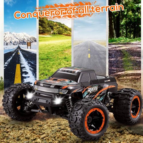  GoolRC 16889A RC Car, 1:16 Scale Remote Control Car, 4WD 45KM/H High Speed RC Truck with Brushless Motor, 2.4GHz All Terrain Big Foot Off Road Monster Truck Electric Vehicle Toy fo