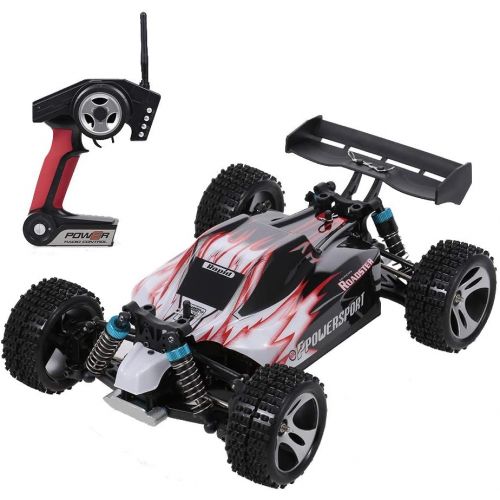  GoolRC WLtoys A959 RC Car, 1:18 Scale 2.4Ghz Remote Control Vehicle Off Road Trucks, 4WD 45KM/H High Speed Racing Buggy Car RTR for Kids, Red