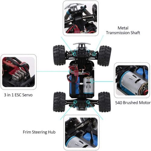  GoolRC WLtoys A979B RC Car, 1/18 Scale 4WD 70KM/h High Speed Buggy, 2.4GHz Remote Control Electric Big Foot Off Road Truck RTR for Kids and Adults