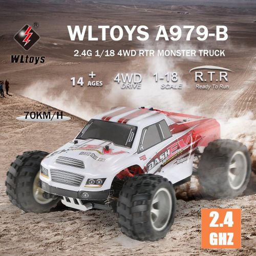  GoolRC WLtoys A979-B RC Car 2.4G 1/18 Scale 4WD 70KM/h High Speed Electric RTR Monster Truck