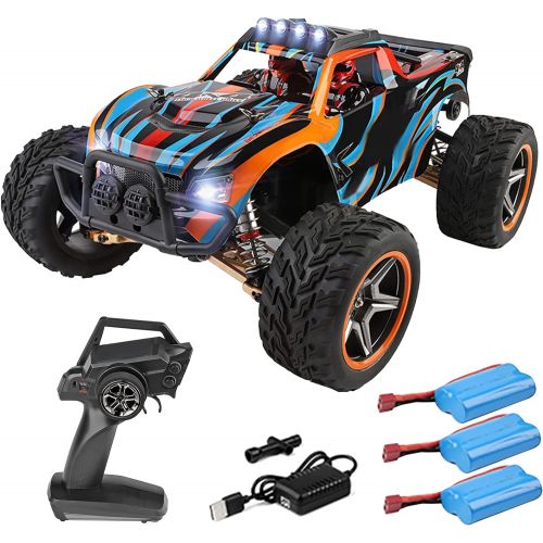  GoolRC WLtoys 104009 RC Car, 1:10 Scale Remote Control Car, 4WD 45KM/H High Speed RC Truck, 2.4GHz All Terrains Off-Road Car, Electric Toy Vehicle Climbing Car with 3 Batteries for