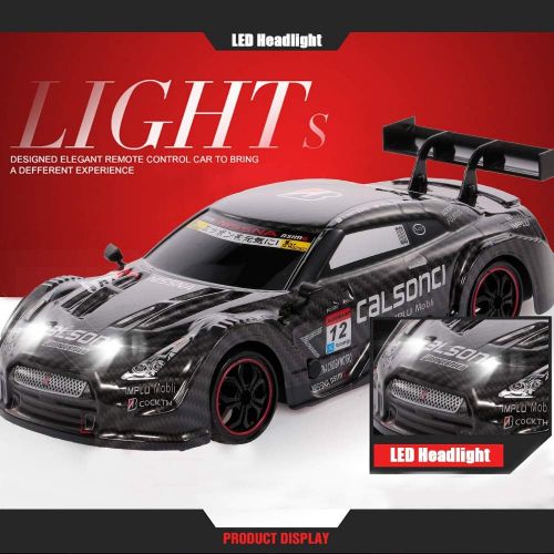  GoolRC Racing Drift RC Car, 1/18 Scale 4WD 2.4GHz Remote Control Car, 28km/h High Speed Racing Car for Adults and Kids (Black)