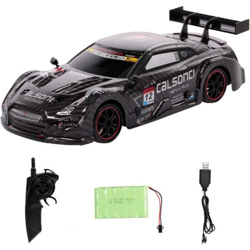  GoolRC Racing Drift RC Car, 1/18 Scale 4WD 2.4GHz Remote Control Car, 28km/h High Speed Racing Car for Adults and Kids (Black)